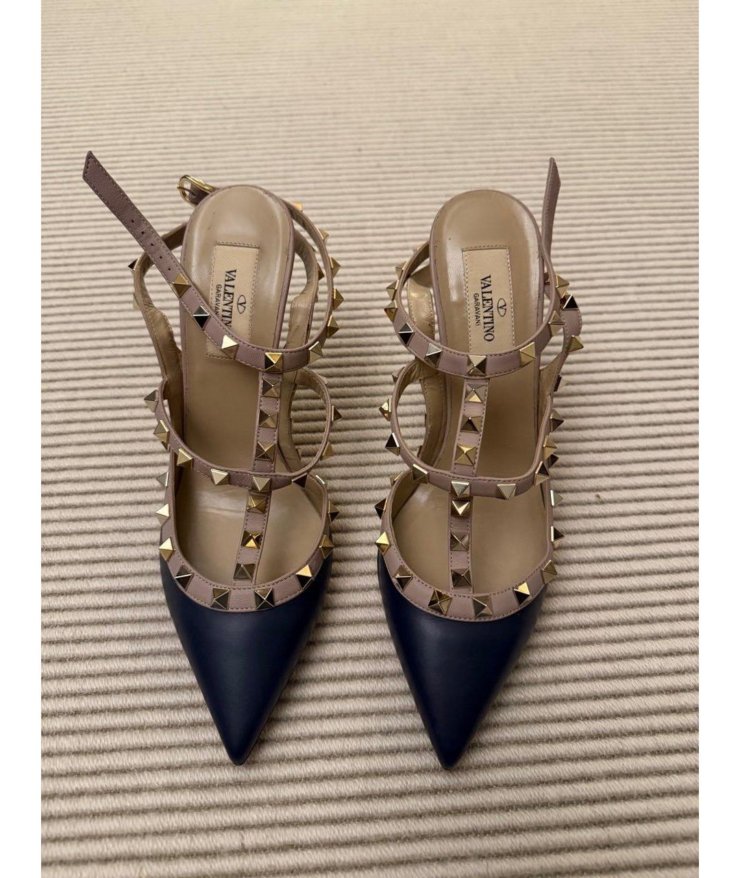 VALENTINO Темно-синие кожаные туфли, фото 2