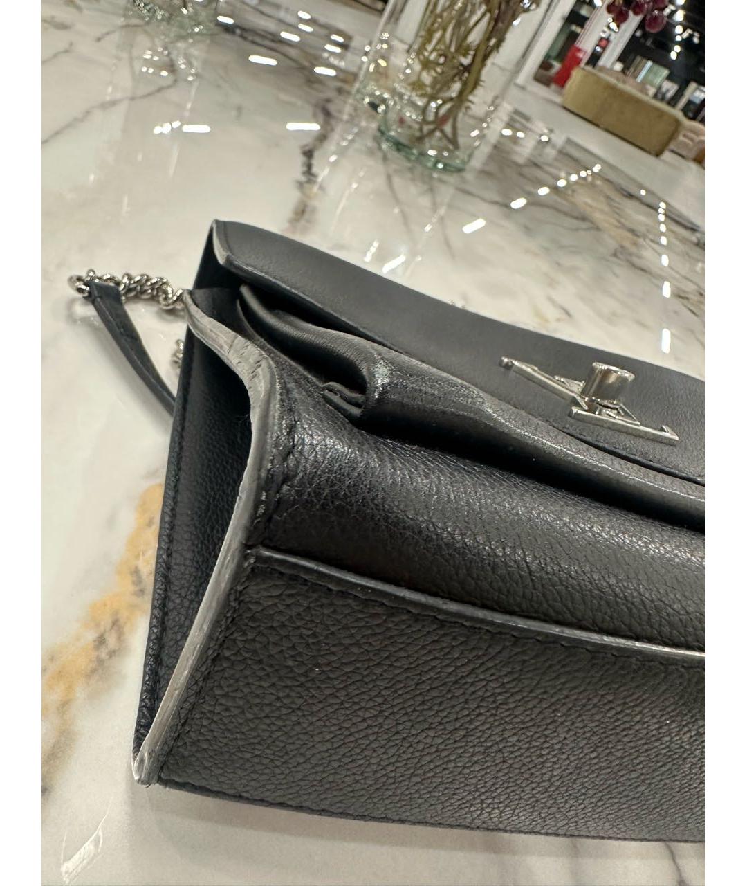 LOUIS VUITTON Черная кожаная сумка через плечо, фото 6