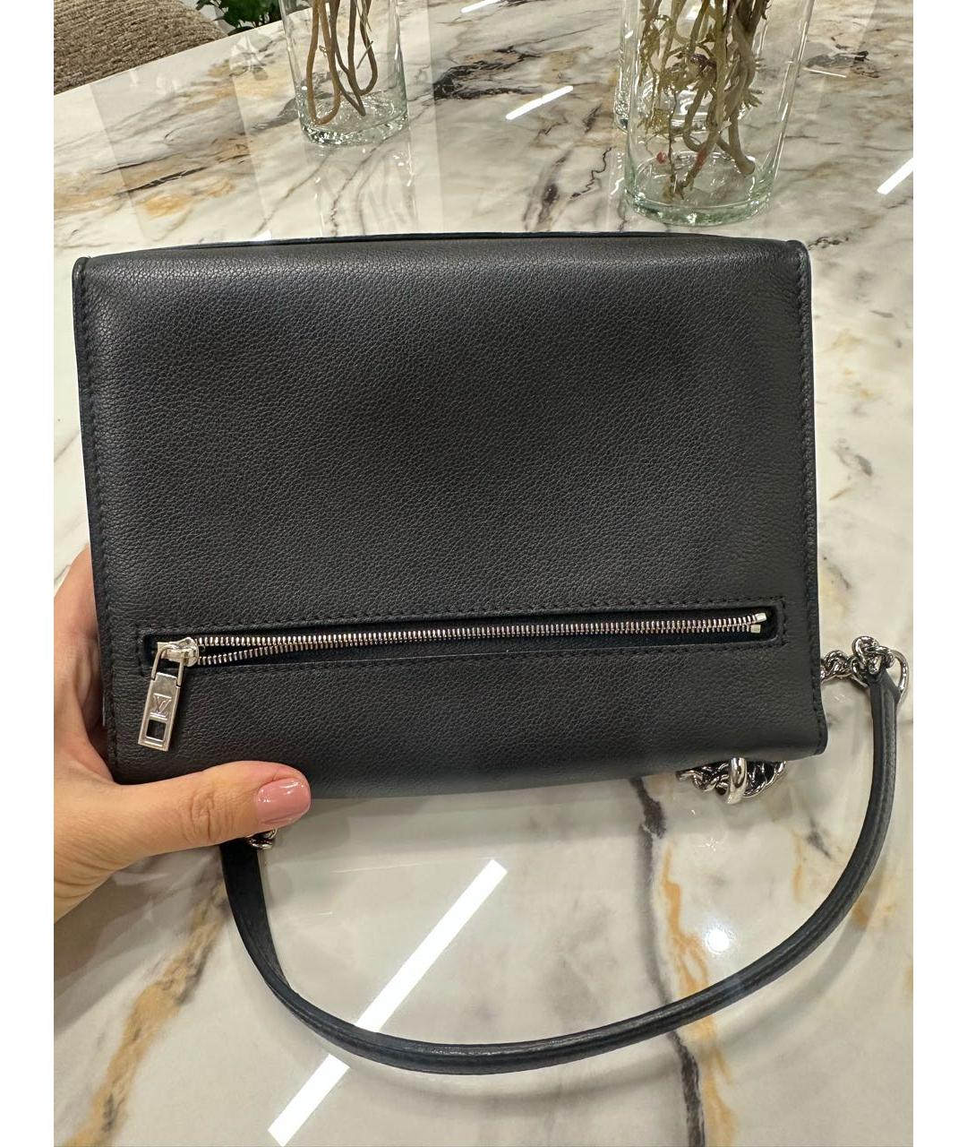 LOUIS VUITTON Черная кожаная сумка через плечо, фото 3