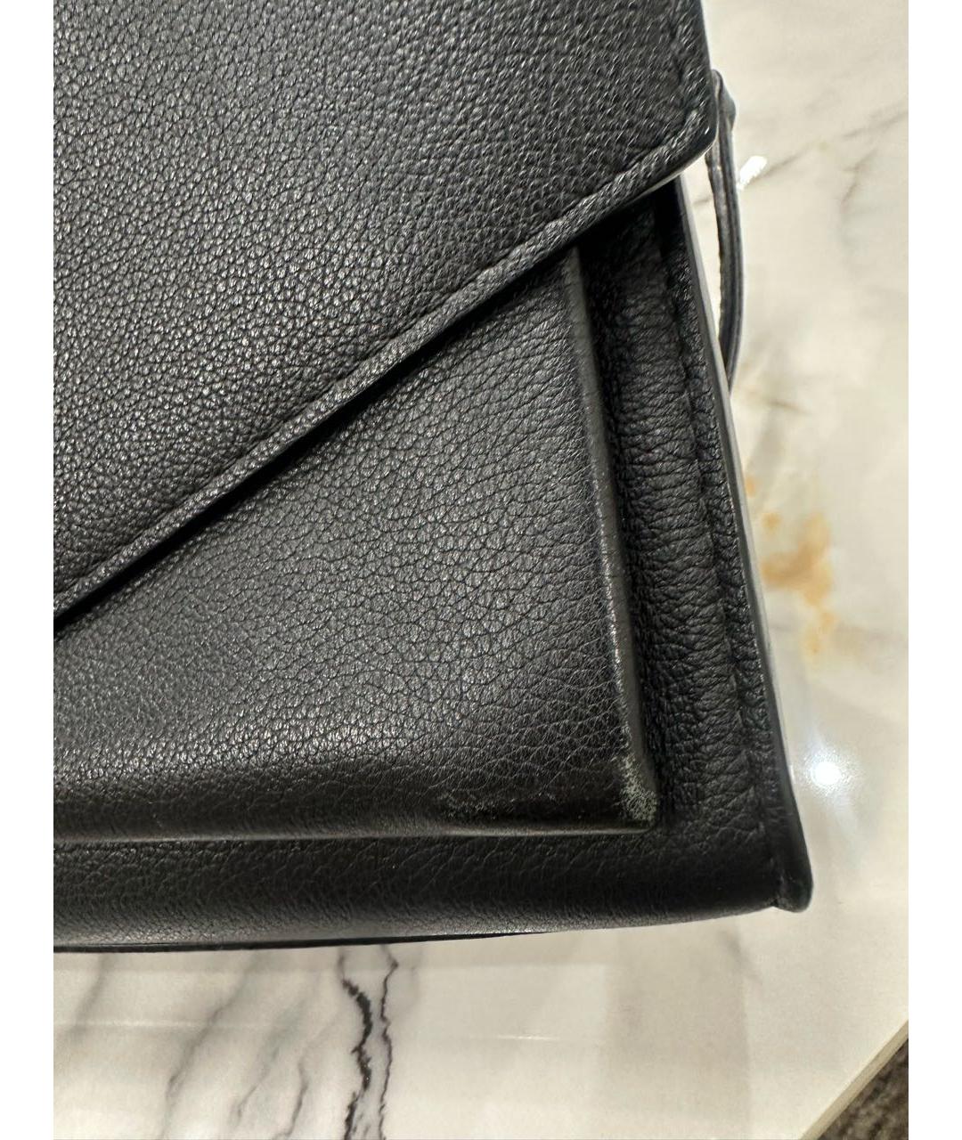 LOUIS VUITTON Черная кожаная сумка через плечо, фото 8