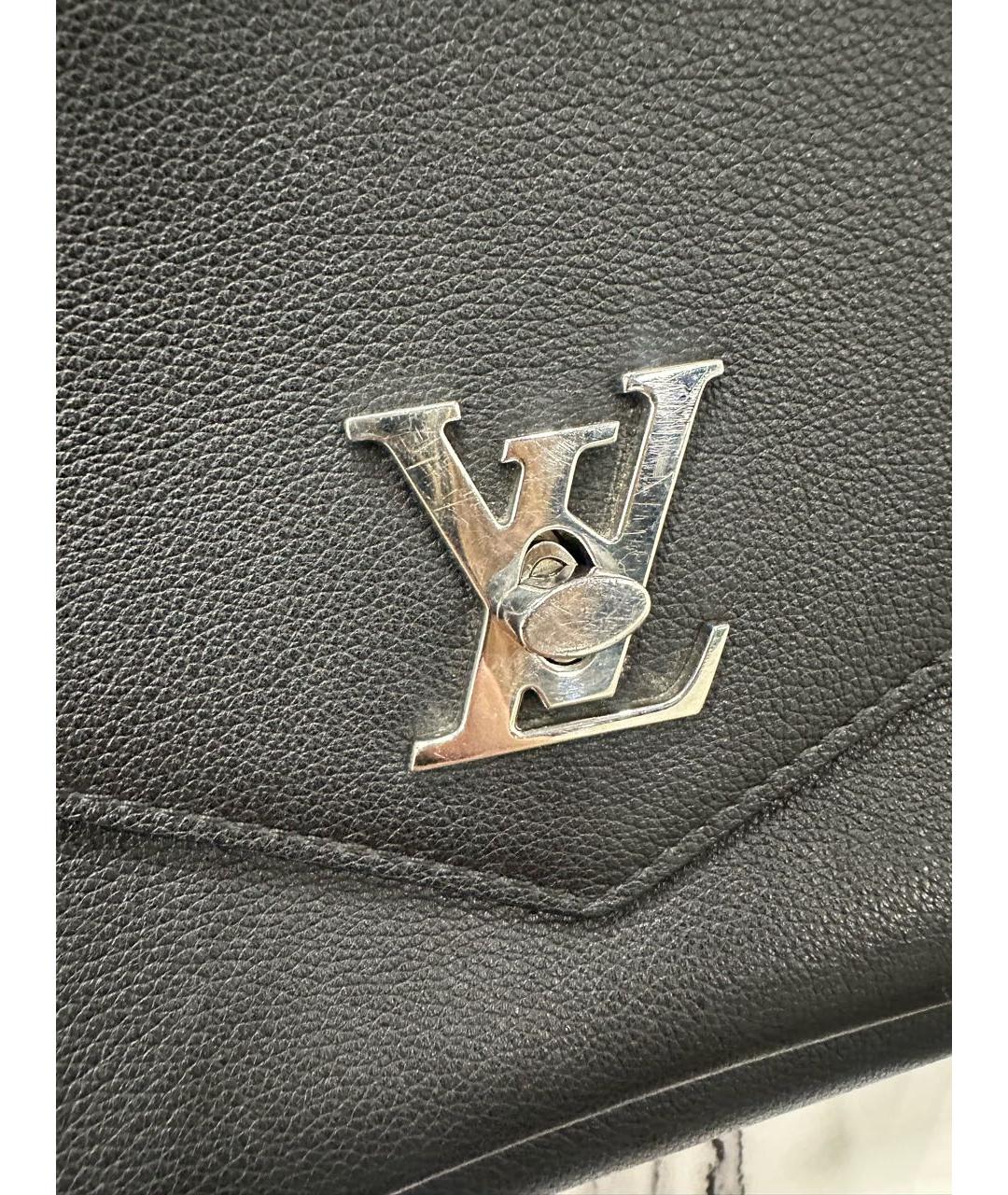 LOUIS VUITTON Черная кожаная сумка через плечо, фото 7