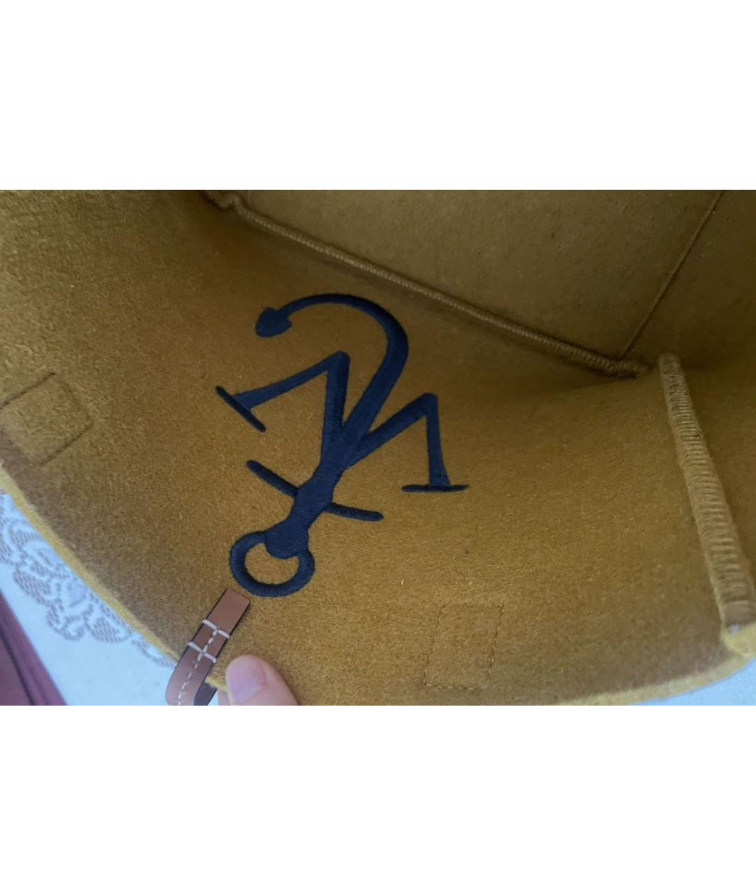 J.W.ANDERSON Горчичная шерстяная сумка с короткими ручками, фото 6