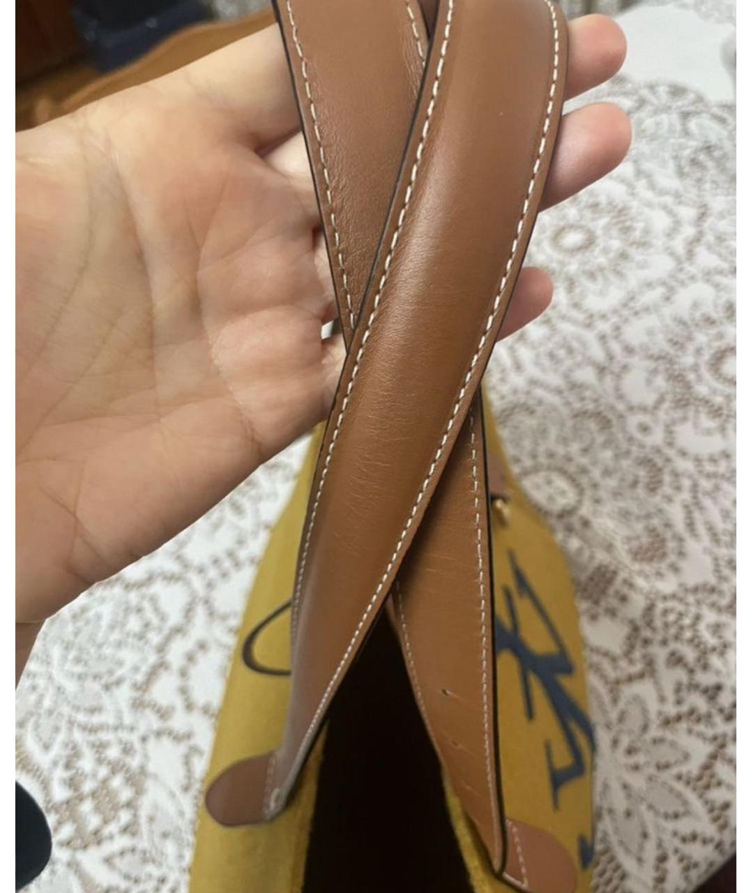 J.W.ANDERSON Горчичная шерстяная сумка с короткими ручками, фото 5