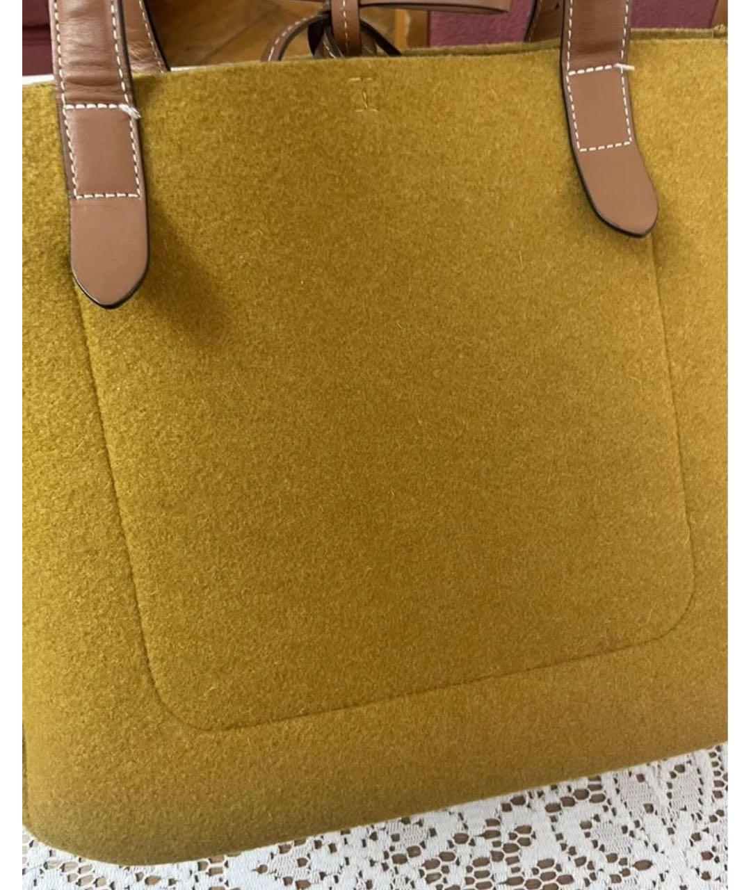 J.W.ANDERSON Горчичная шерстяная сумка с короткими ручками, фото 3