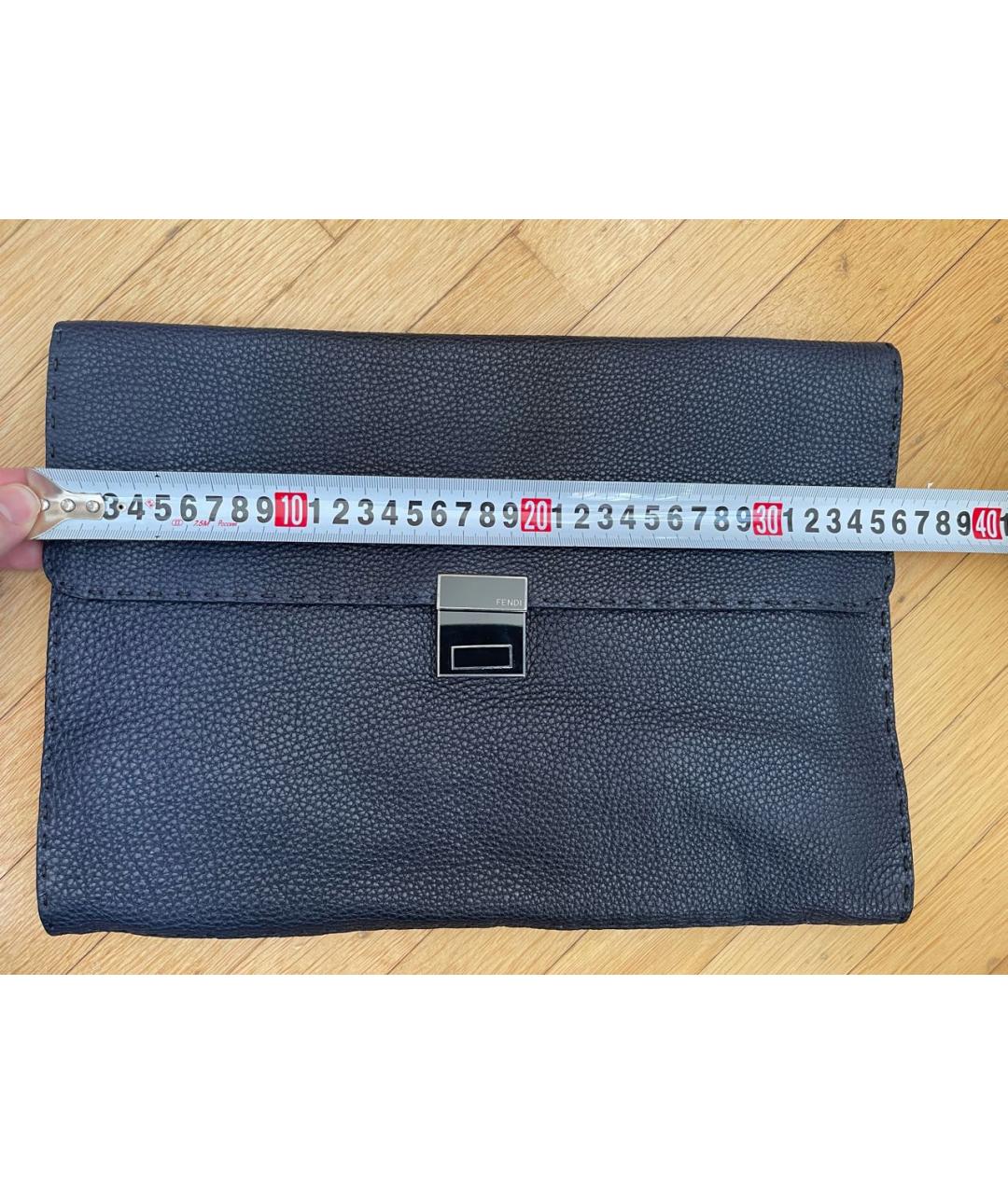FENDI Темно-синяя кожаная папка для документов, фото 7