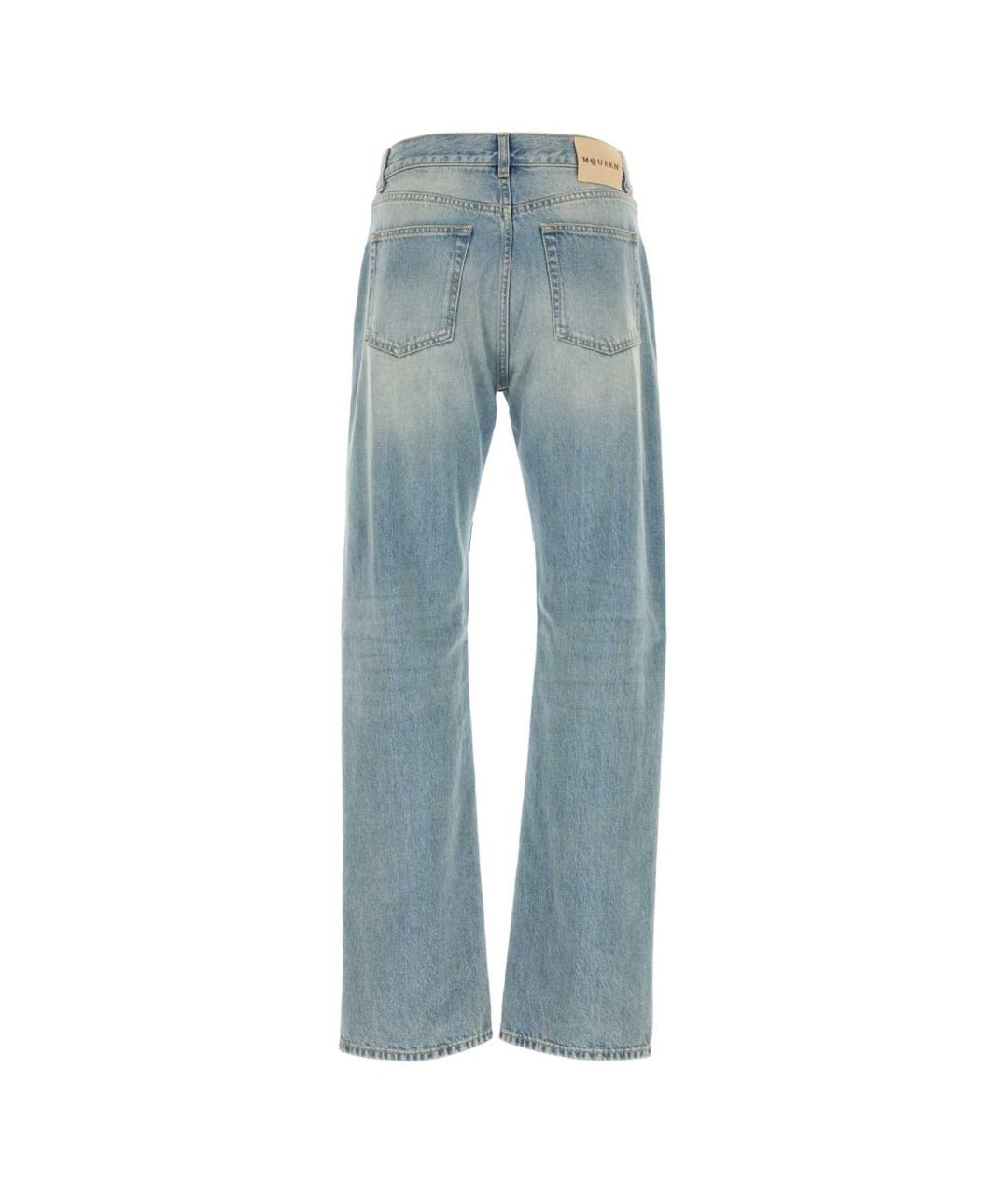 ALEXANDER MCQUEEN Синие хлопковые прямые джинсы, фото 2