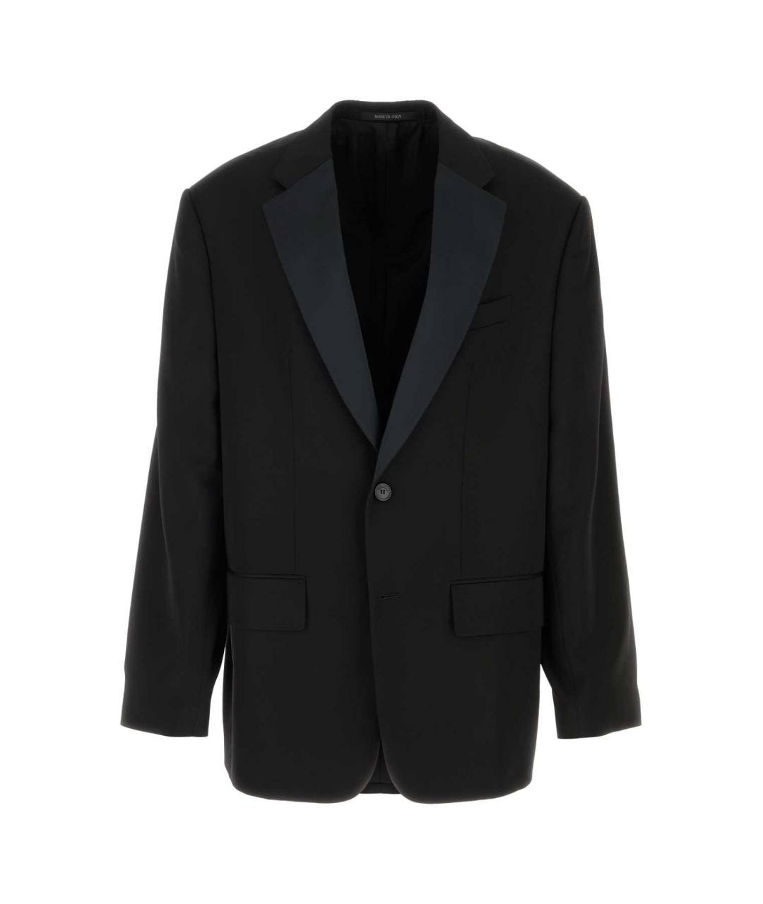 BALENCIAGA Черный шерстяной пиджак, фото 1