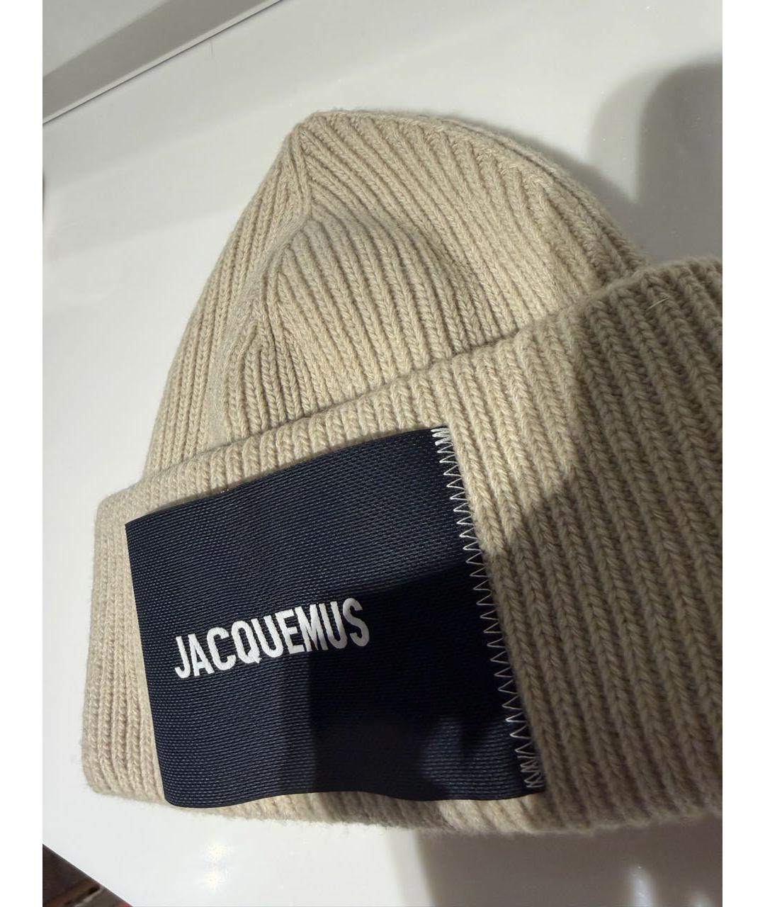 JACQUEMUS Бежевая шерстяная шапка, фото 3