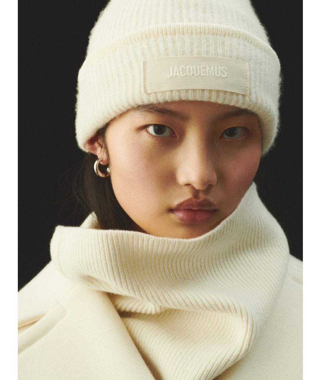 JACQUEMUS Белая шерстяная шапка, фото 2