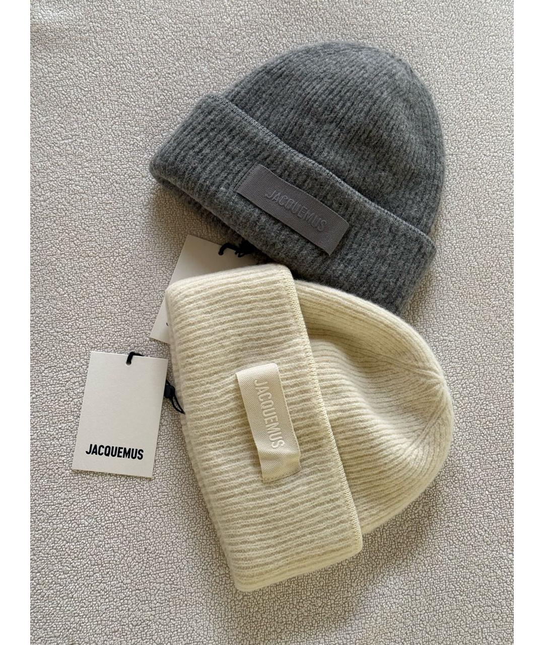 JACQUEMUS Белая шерстяная шапка, фото 3