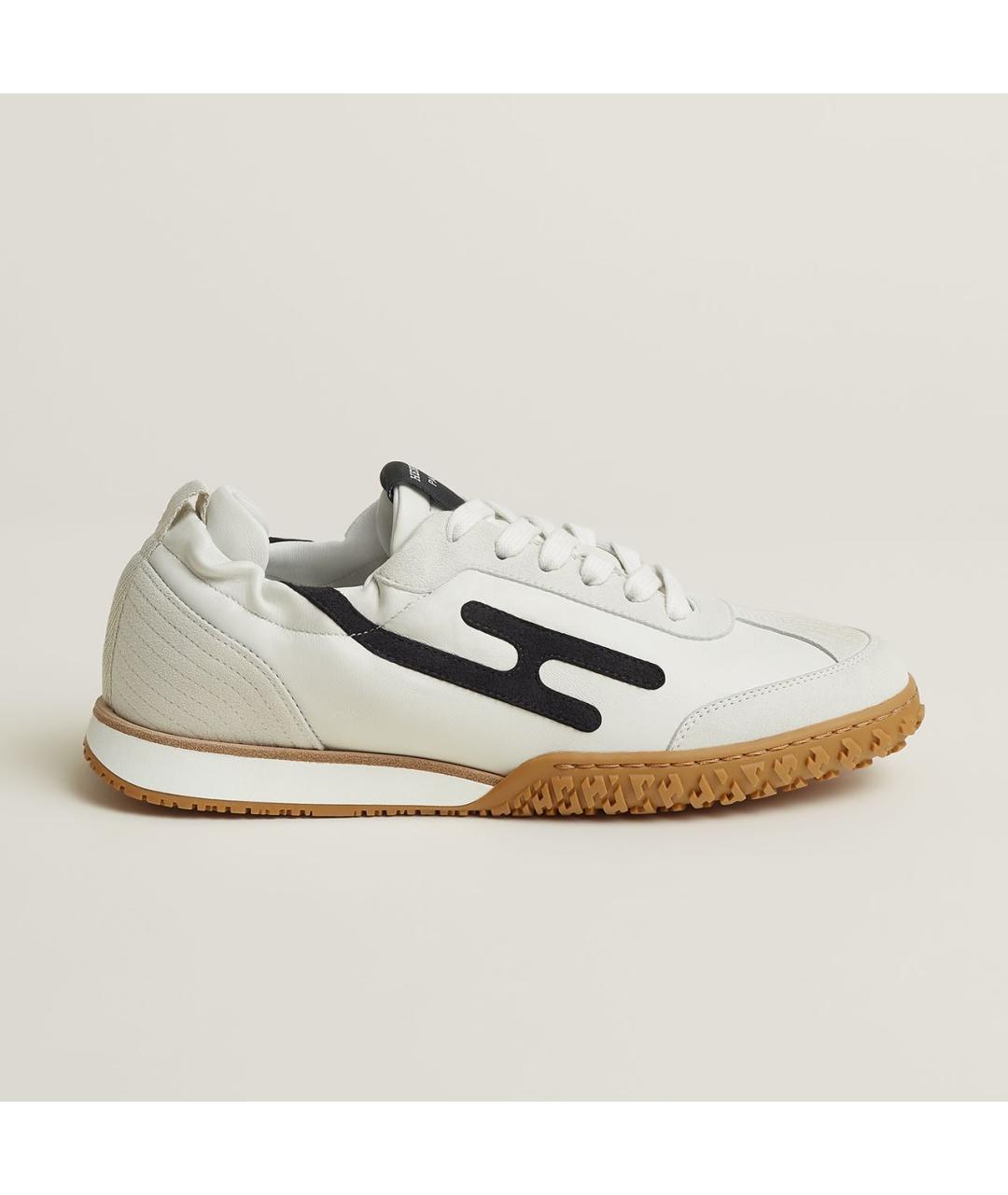 HERMES Белые кожаные кроссовки, фото 7