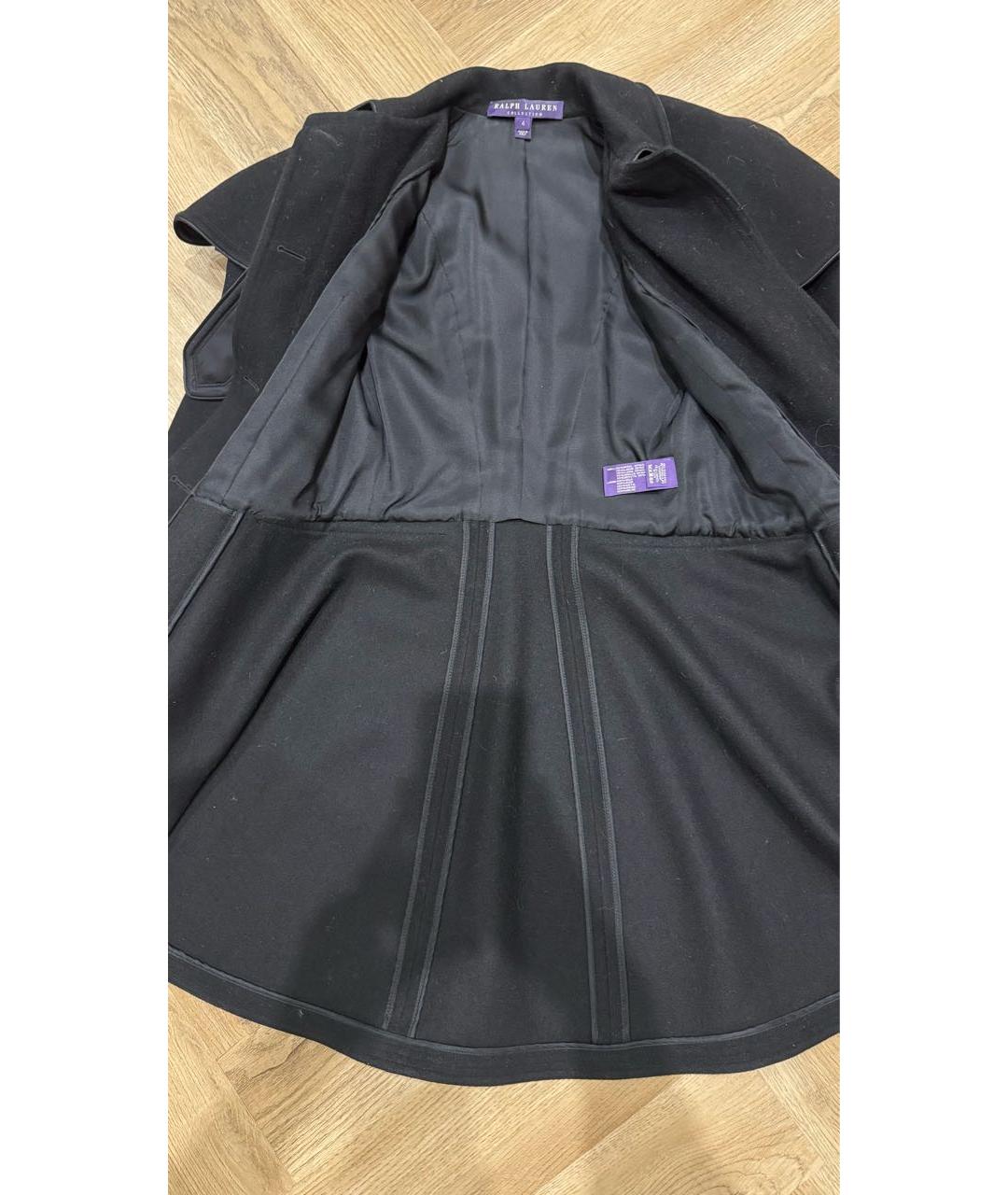 RALPH LAUREN Черное шерстяное пальто, фото 4