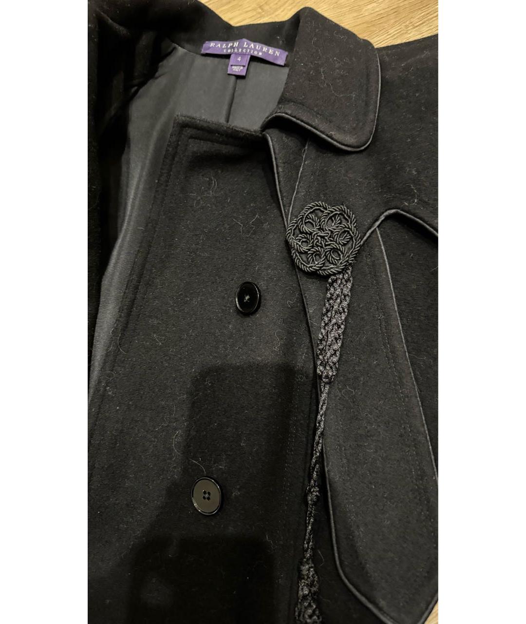RALPH LAUREN Черное шерстяное пальто, фото 8