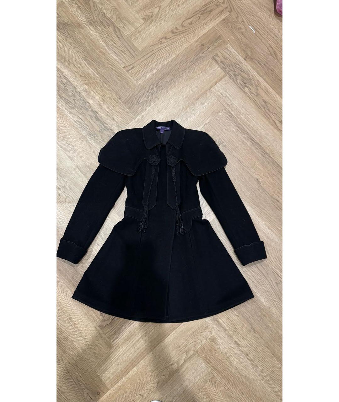 RALPH LAUREN Черное шерстяное пальто, фото 9