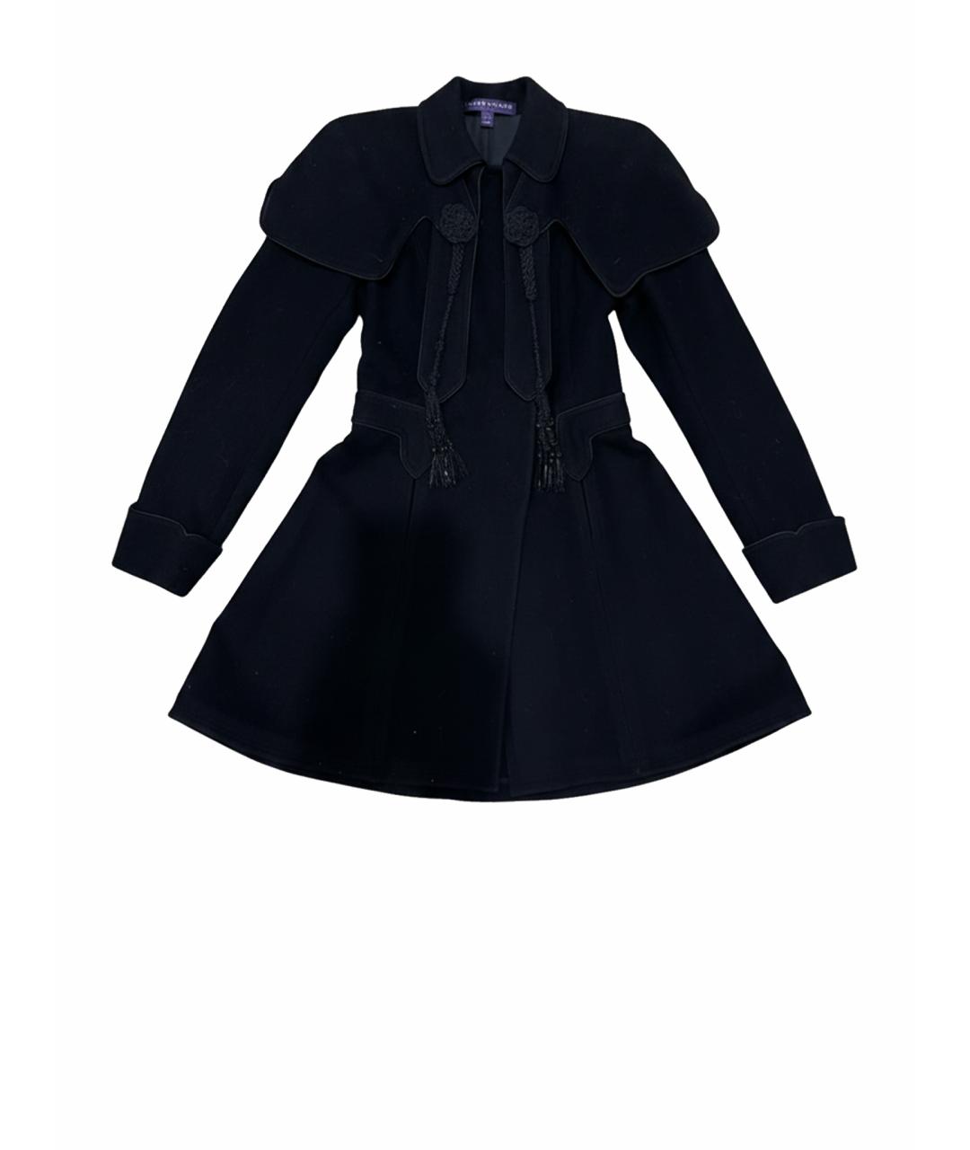 RALPH LAUREN Черное шерстяное пальто, фото 1