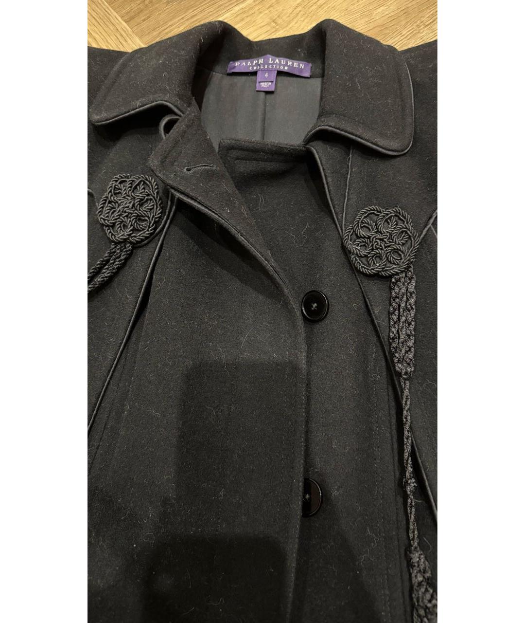 RALPH LAUREN Черное шерстяное пальто, фото 7