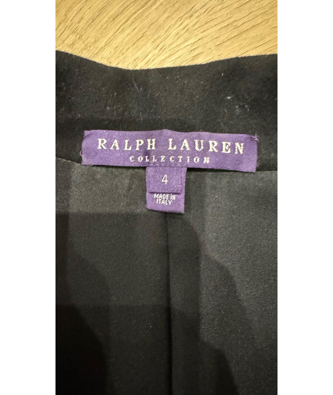 RALPH LAUREN Черное шерстяное пальто, фото 6