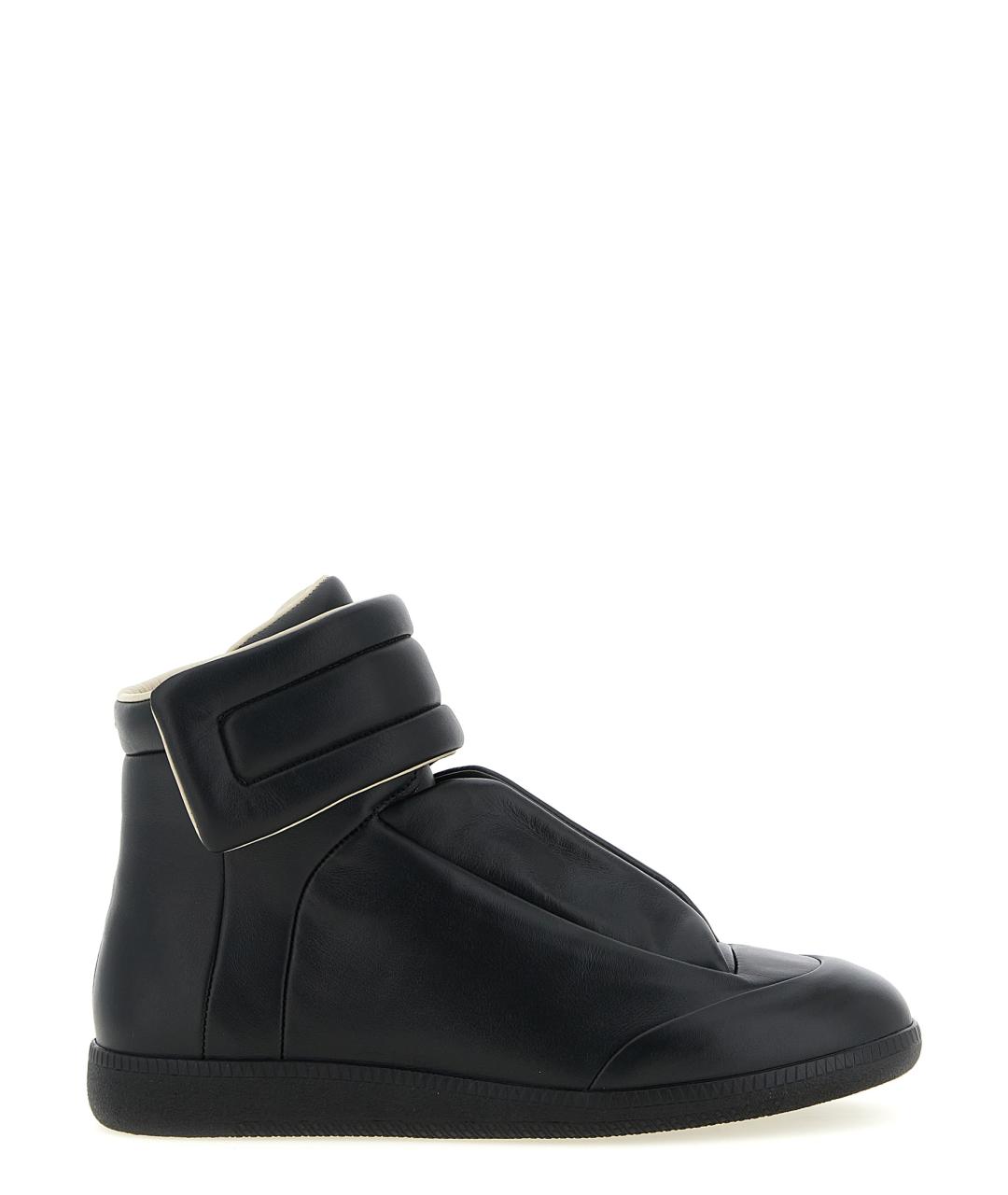 MAISON MARGIELA Черные кожаные высокие кроссовки / кеды, фото 1