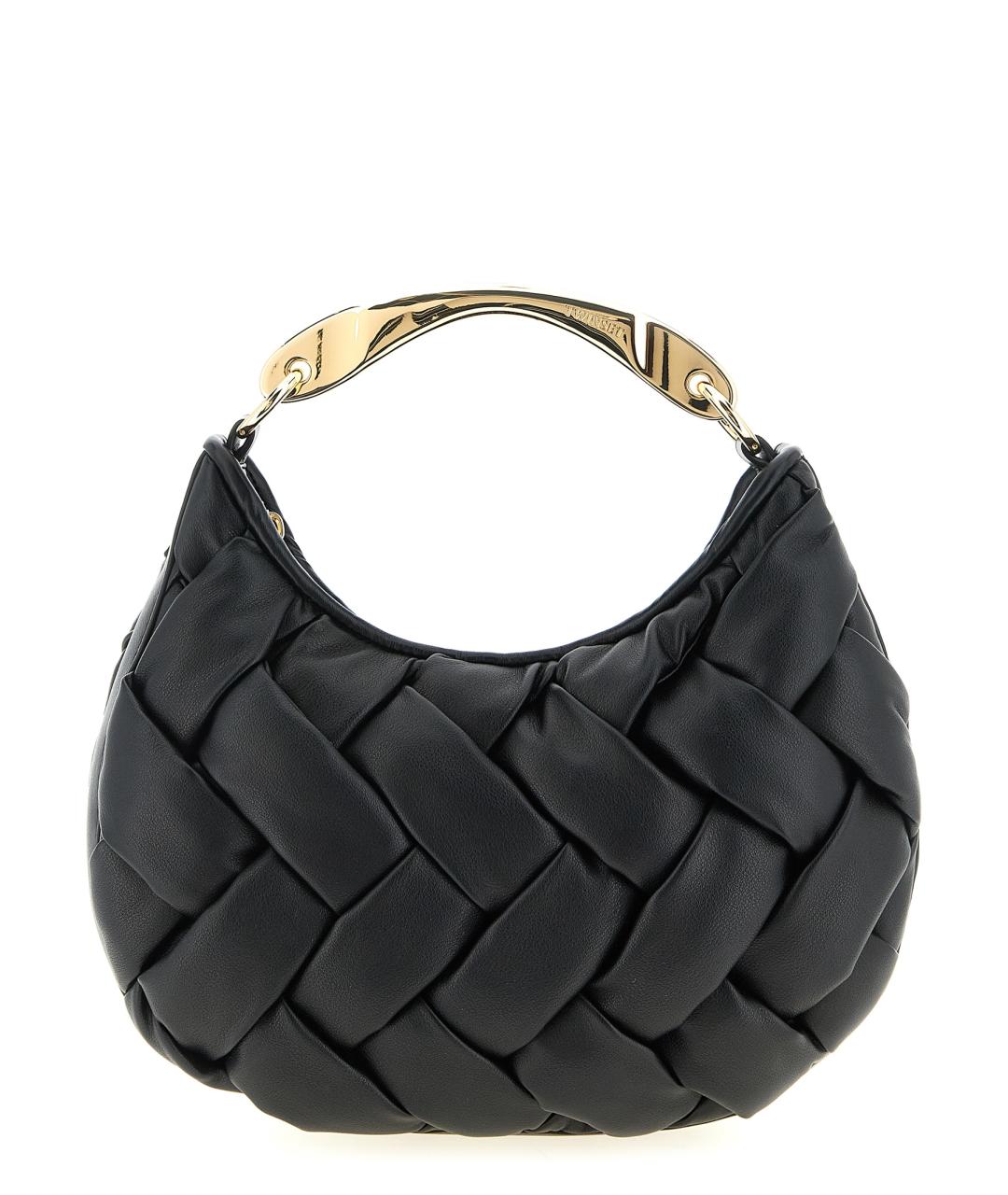 TWIN-SET Черная сумка с короткими ручками из искусственной кожи, фото 1