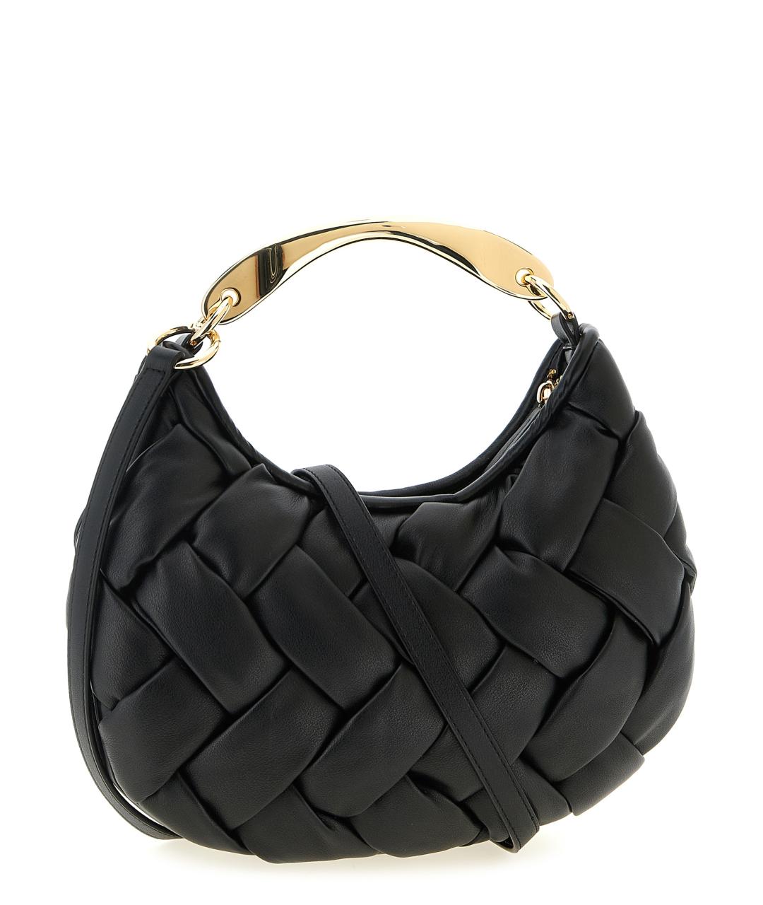 TWIN-SET Черная сумка с короткими ручками из искусственной кожи, фото 2