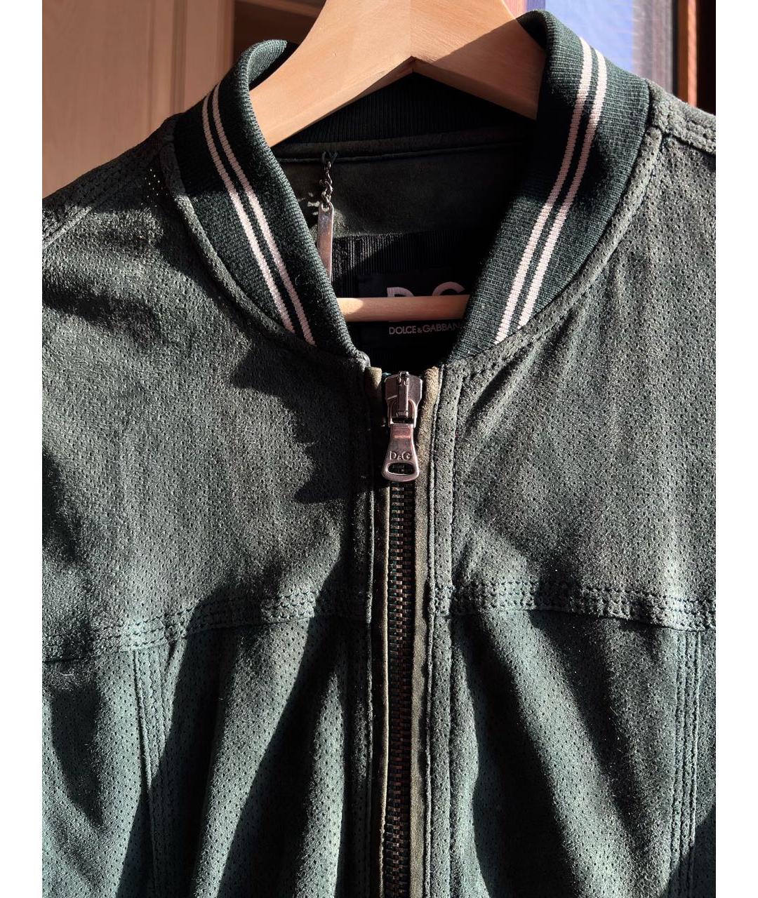 DOLCE&GABBANA Зеленая замшевая куртка, фото 5