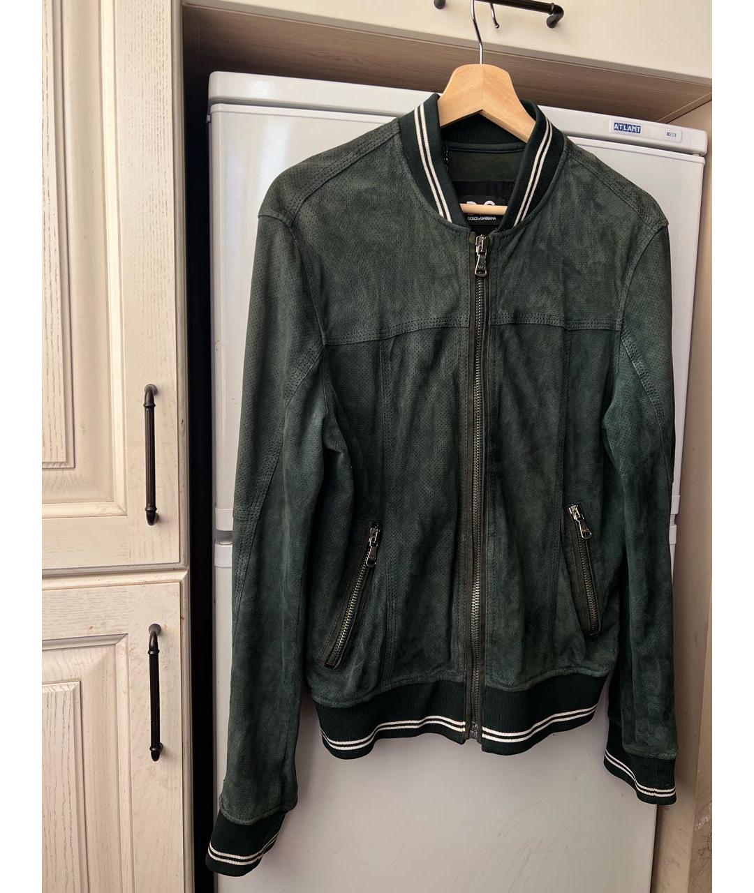 DOLCE&GABBANA Зеленая замшевая куртка, фото 9