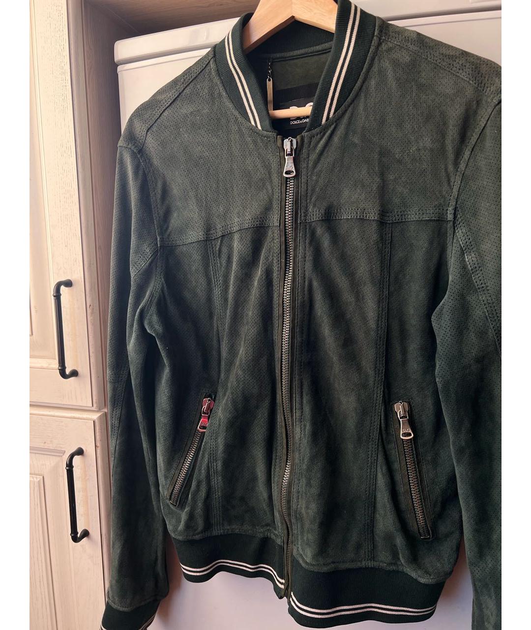 DOLCE&GABBANA Зеленая замшевая куртка, фото 2