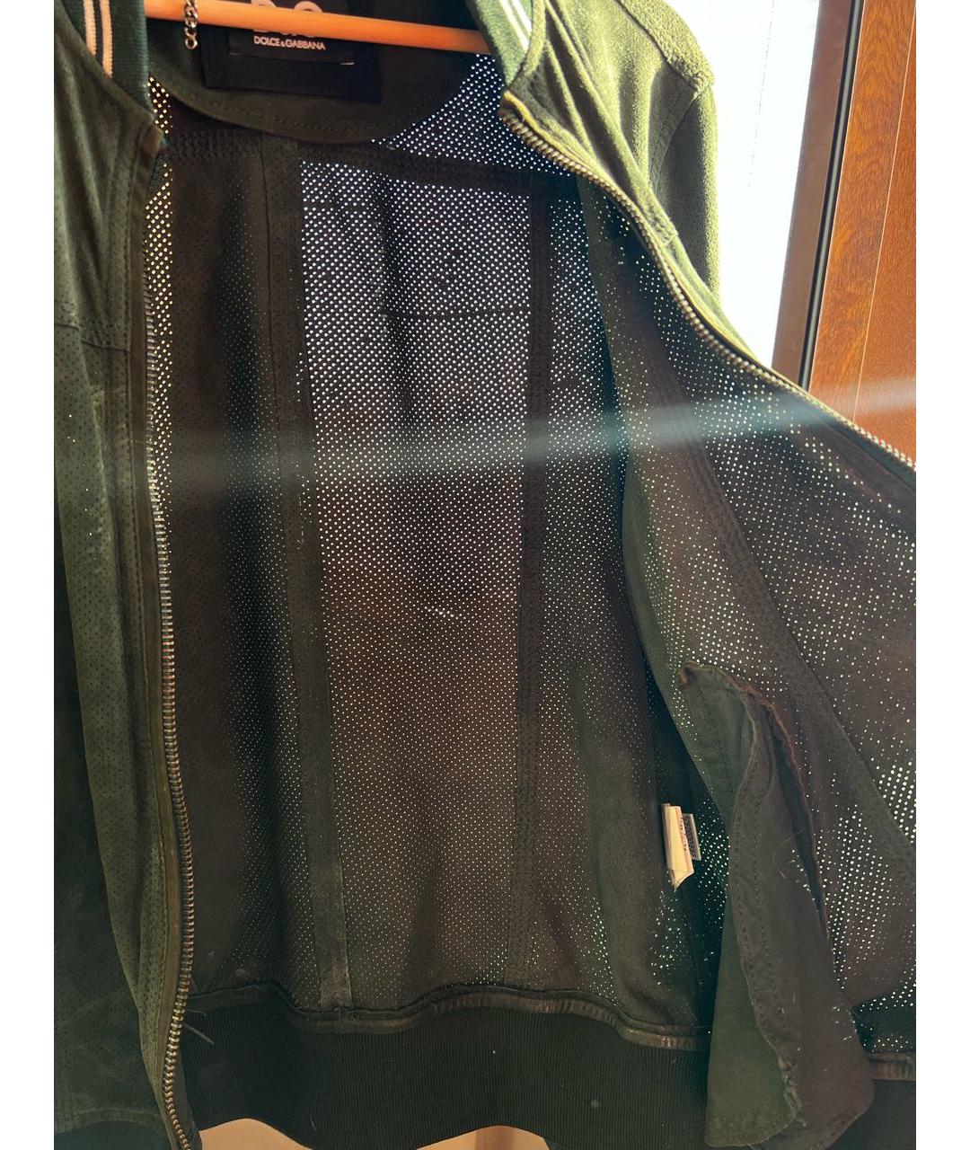 DOLCE&GABBANA Зеленая замшевая куртка, фото 7