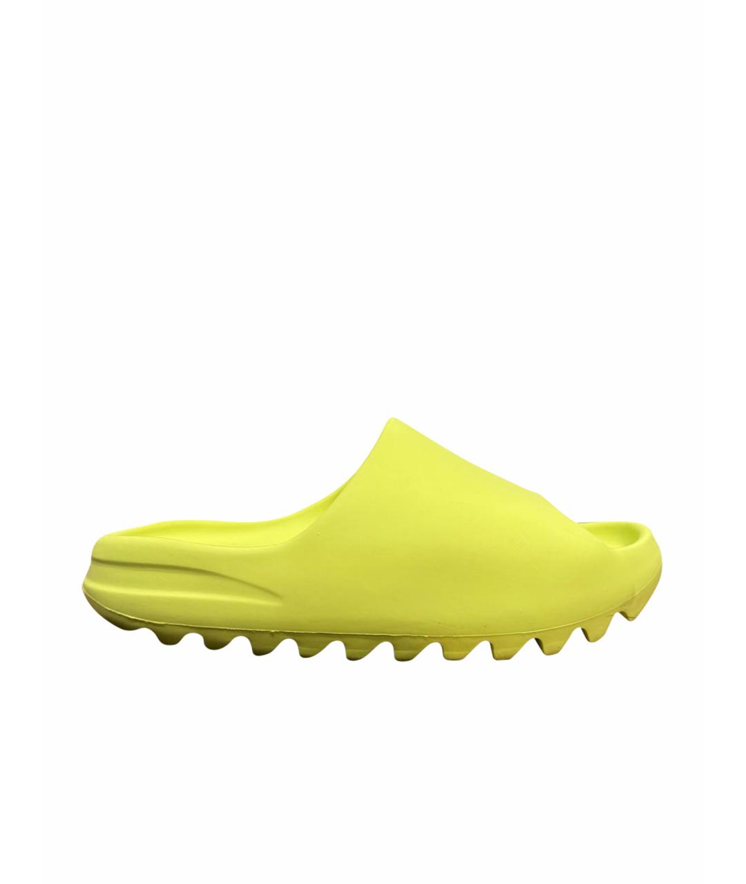 ADIDAS YEEZY Салатовые резиновые шлепанцы, фото 1