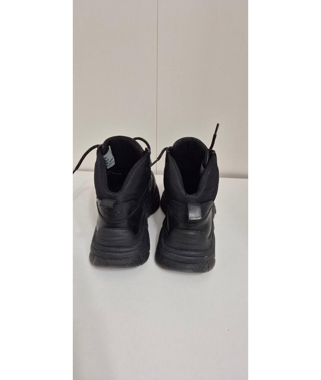 ASH Черные кожаные высокие кроссовки / кеды, фото 5