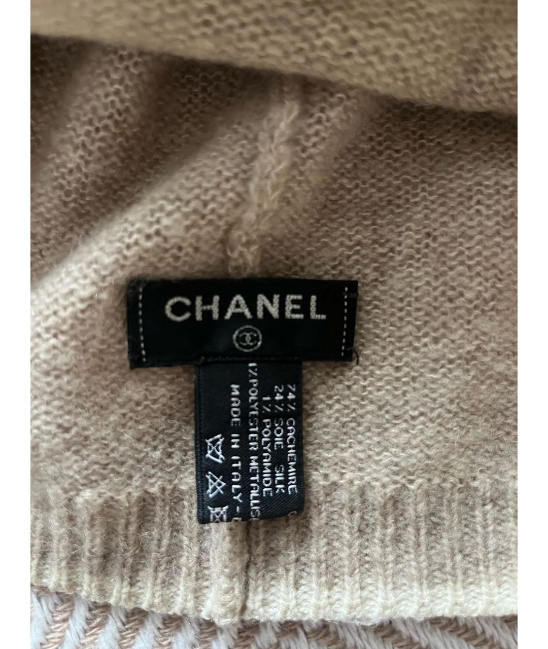 CHANEL Бежевая кашемировая шапка, фото 2