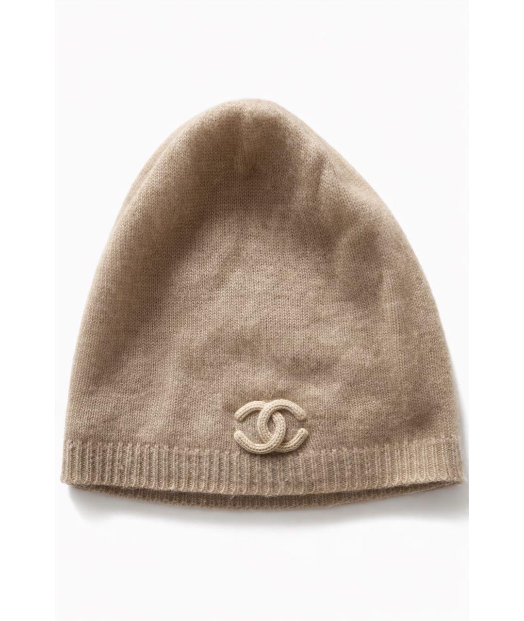 CHANEL Бежевая кашемировая шапка, фото 4