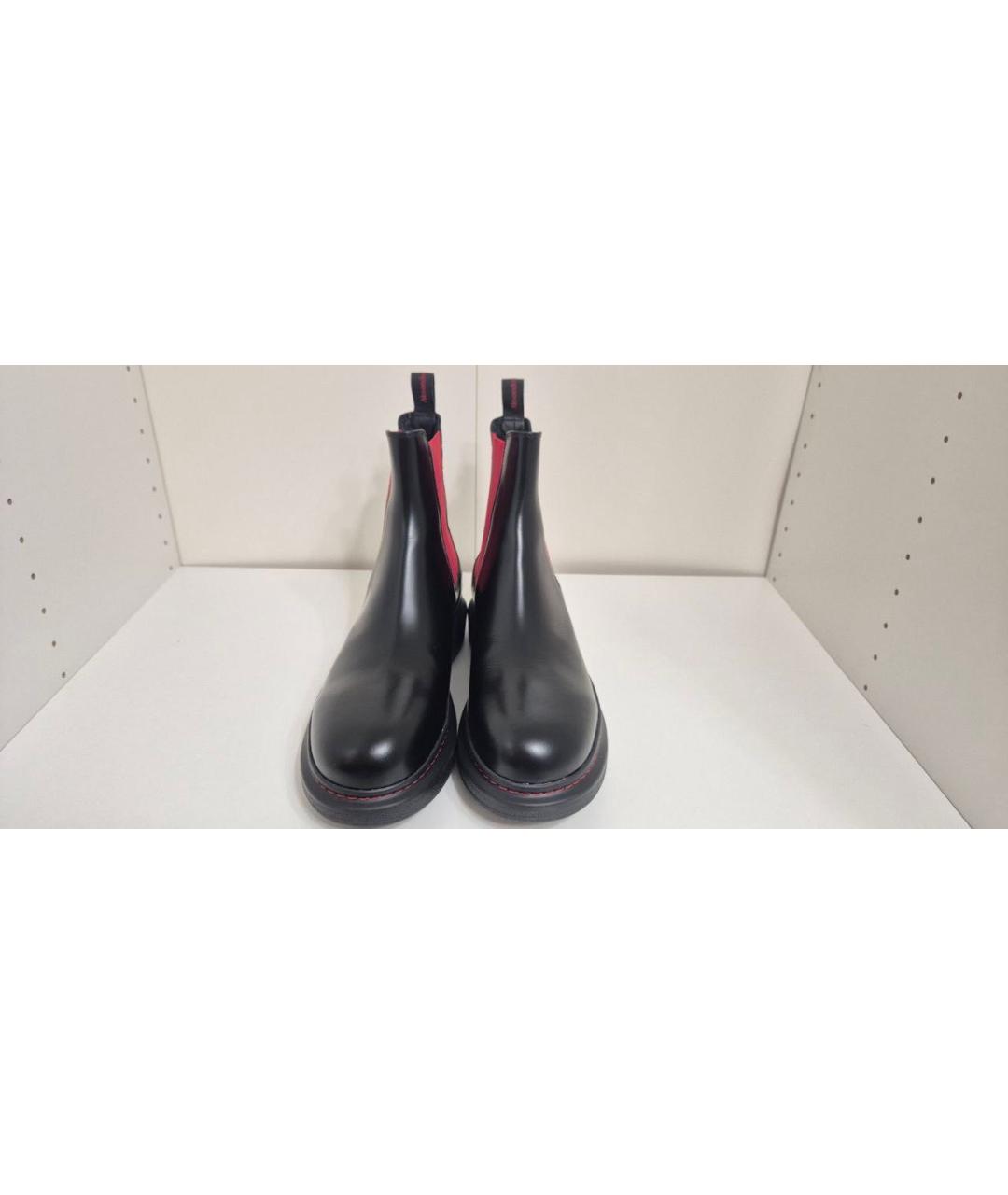 ALEXANDER MCQUEEN Черные кожаные высокие ботинки, фото 6