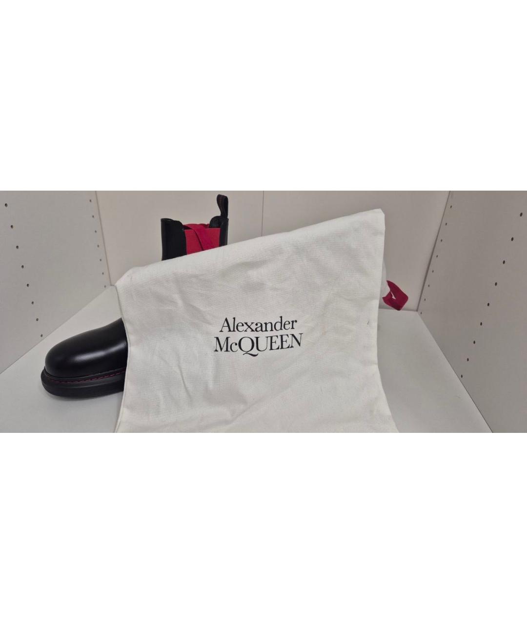 ALEXANDER MCQUEEN Черные кожаные высокие ботинки, фото 7