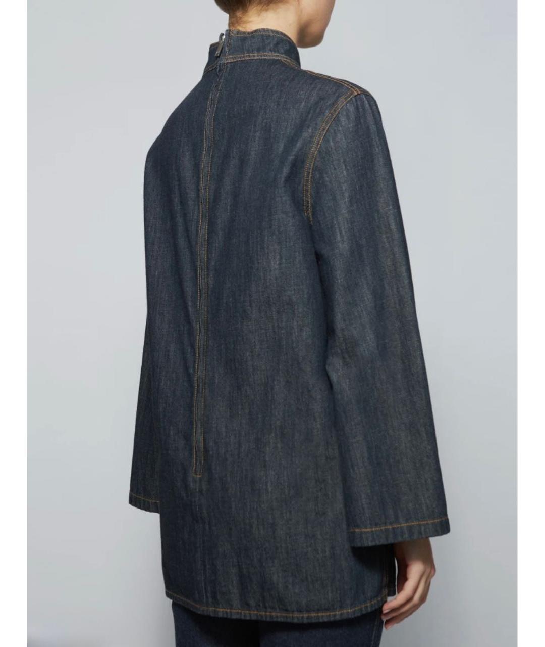 VALENTINO Темно-синяя хлопковая рубашка, фото 2