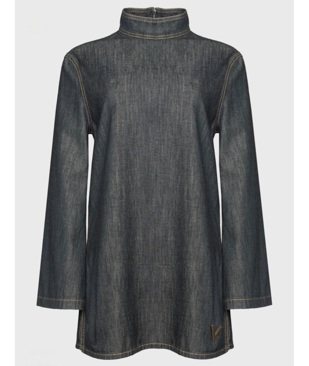 VALENTINO Темно-синяя хлопковая рубашка, фото 5