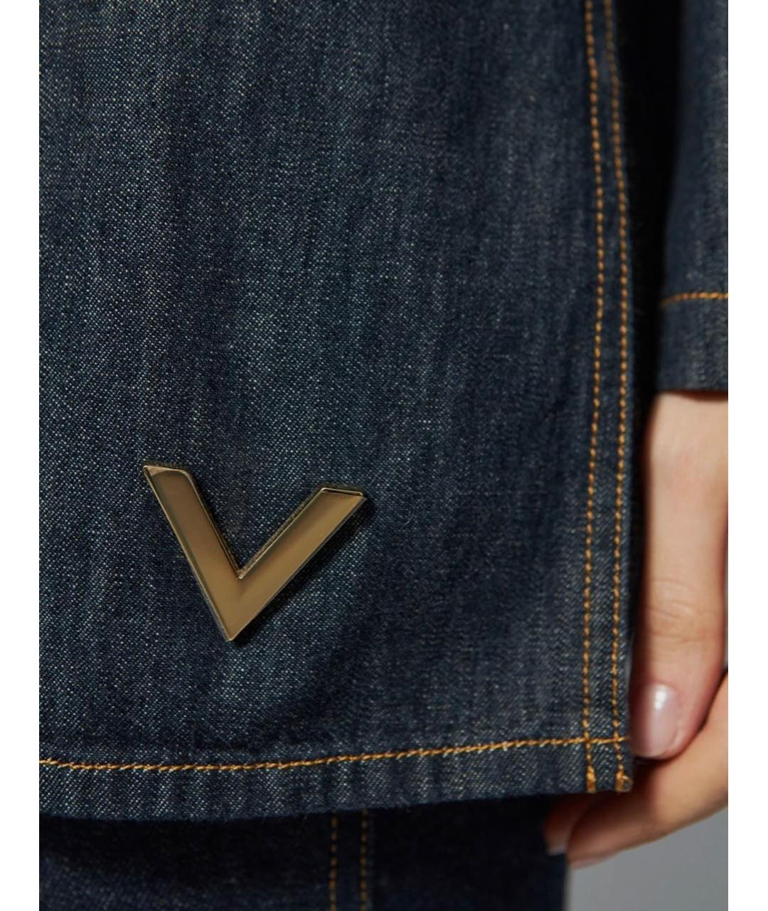 VALENTINO Темно-синяя хлопковая рубашка, фото 4