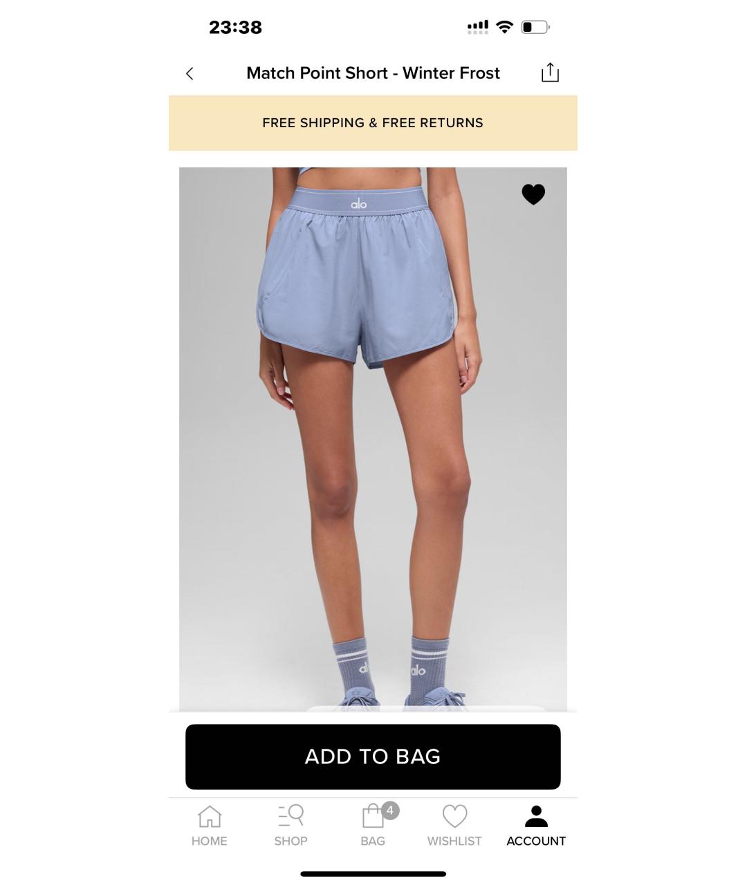 ALO YOGA Голубые полиэстеровые спортивные брюки и шорты, фото 6