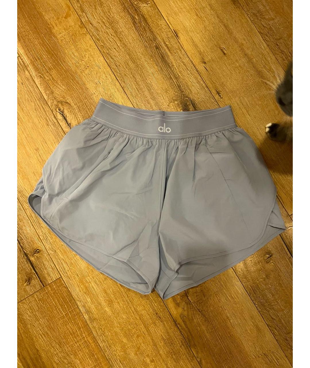 ALO YOGA Голубые полиэстеровые спортивные брюки и шорты, фото 2