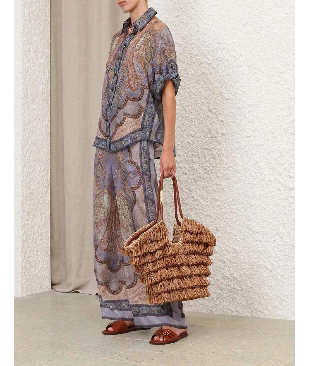 ZIMMERMANN Синяя шелковая рубашка, фото 3