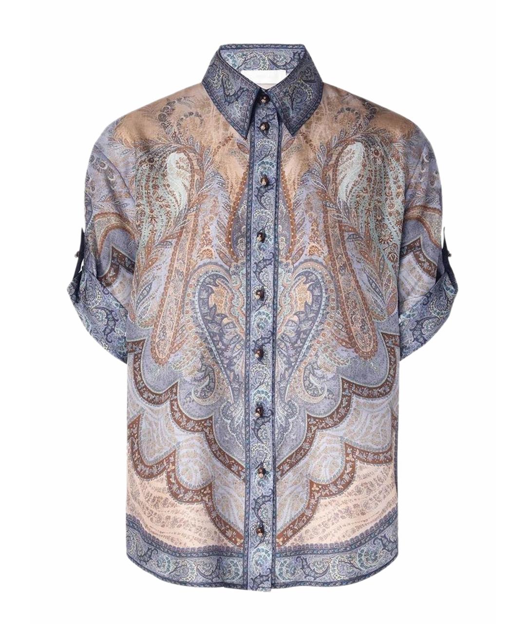 ZIMMERMANN Синяя шелковая рубашка, фото 1