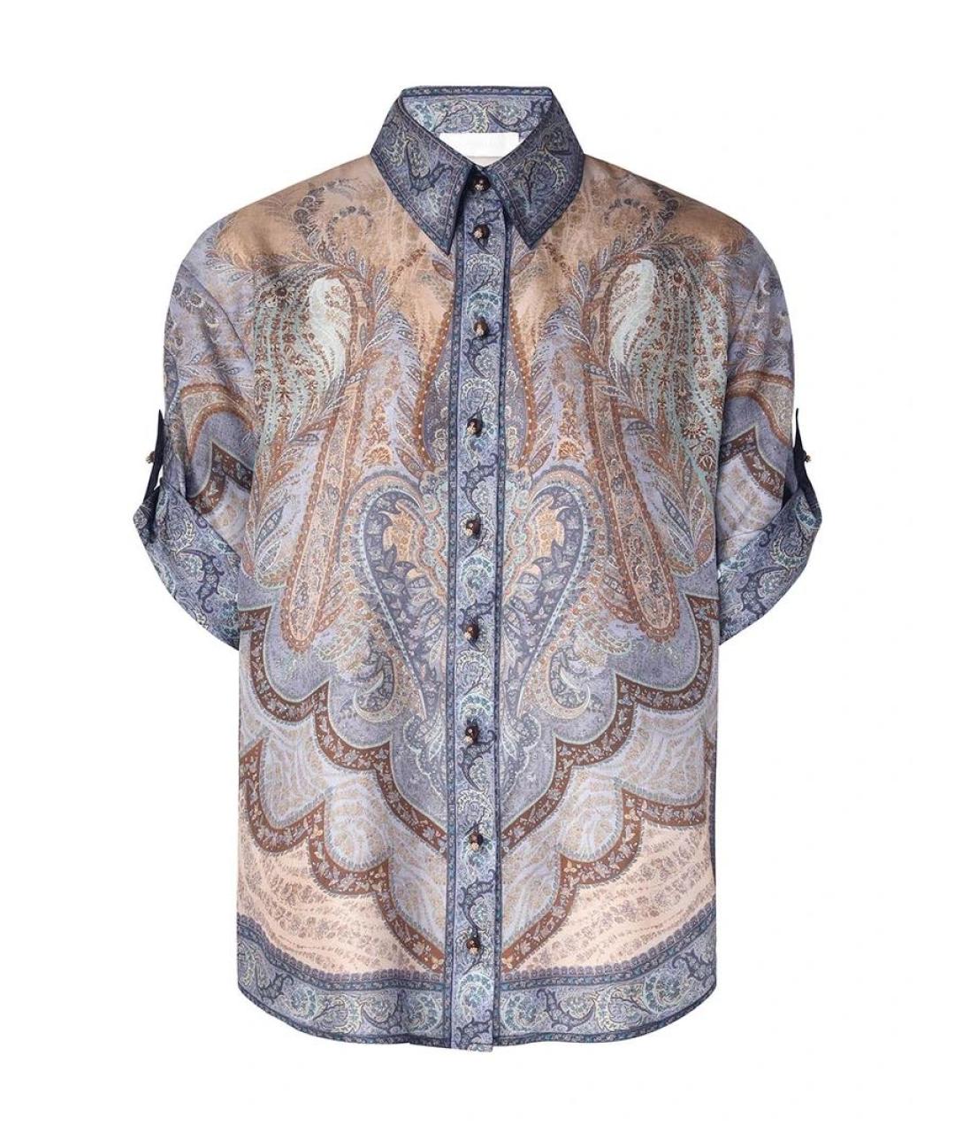 ZIMMERMANN Синяя шелковая рубашка, фото 6