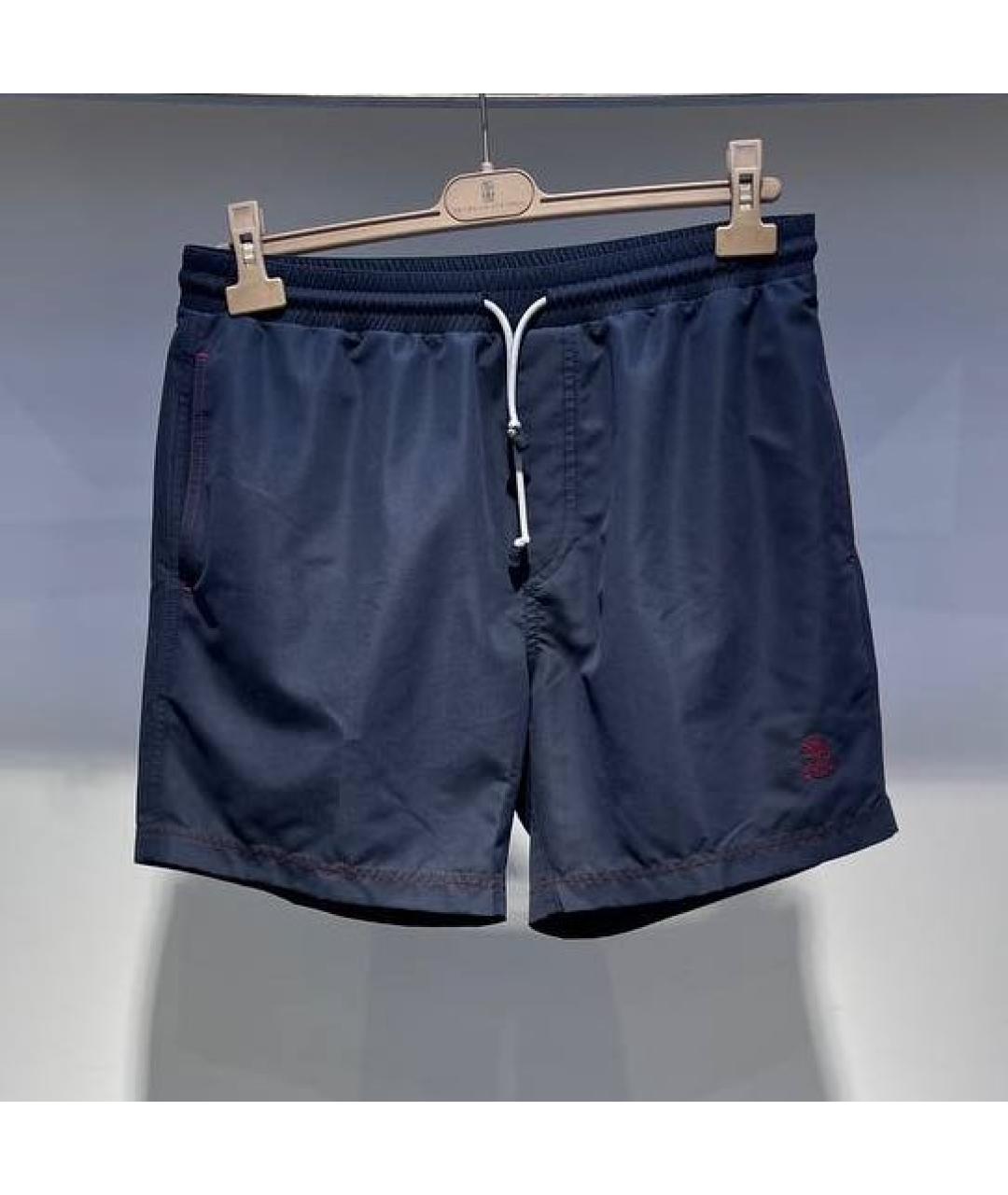 BRUNELLO CUCINELLI Темно-синие полиамидовые плавки, фото 3