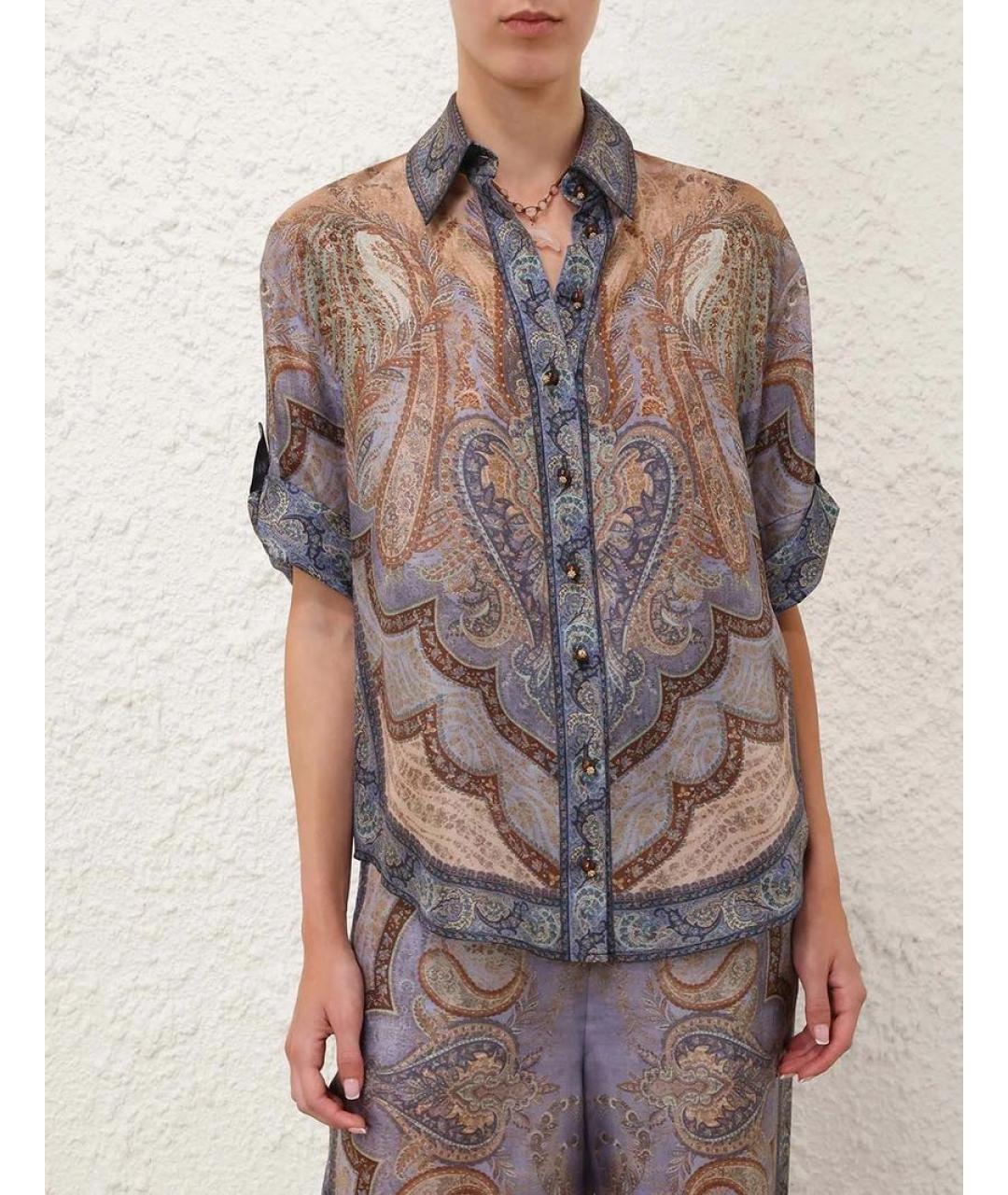 ZIMMERMANN Синяя шелковая рубашка, фото 3