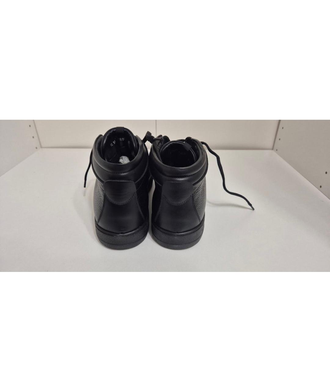 FERRAGAMO Черные кожаные высокие ботинки, фото 4