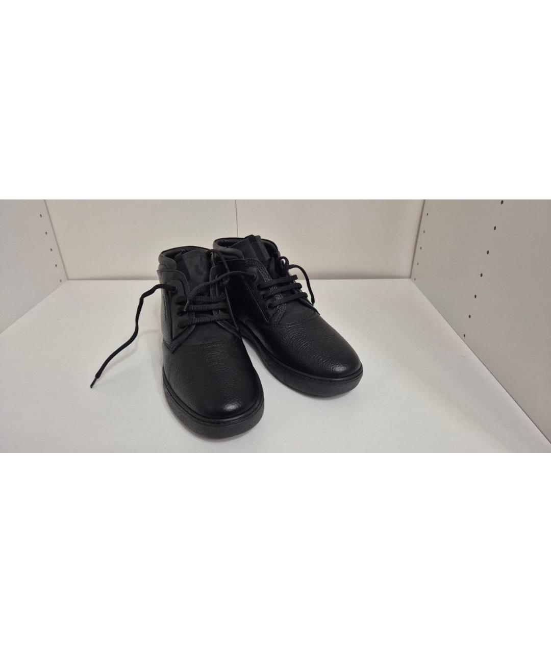 FERRAGAMO Черные кожаные высокие ботинки, фото 5