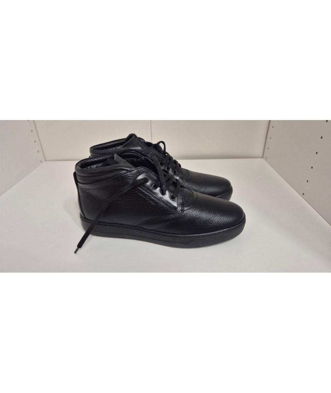 FERRAGAMO Черные кожаные высокие ботинки, фото 8