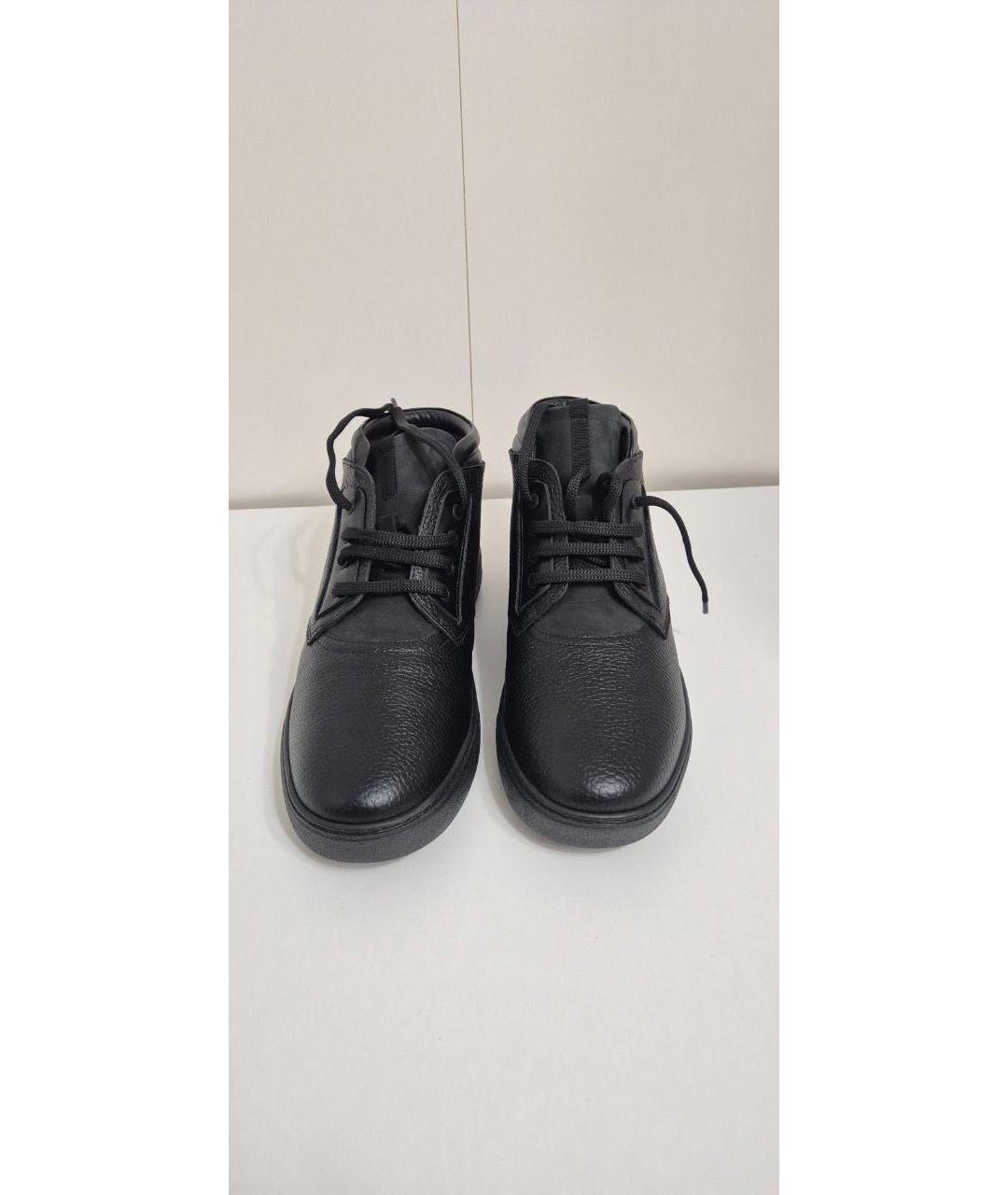 FERRAGAMO Черные кожаные высокие ботинки, фото 2