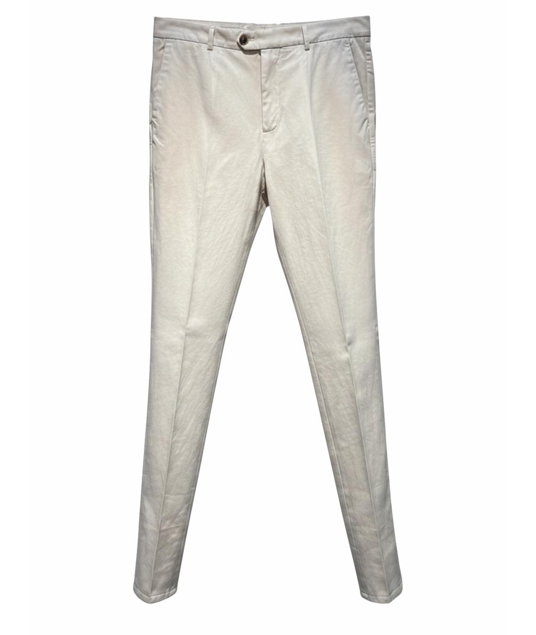 BRUNELLO CUCINELLI Бежевые хлопковые повседневные брюки, фото 1