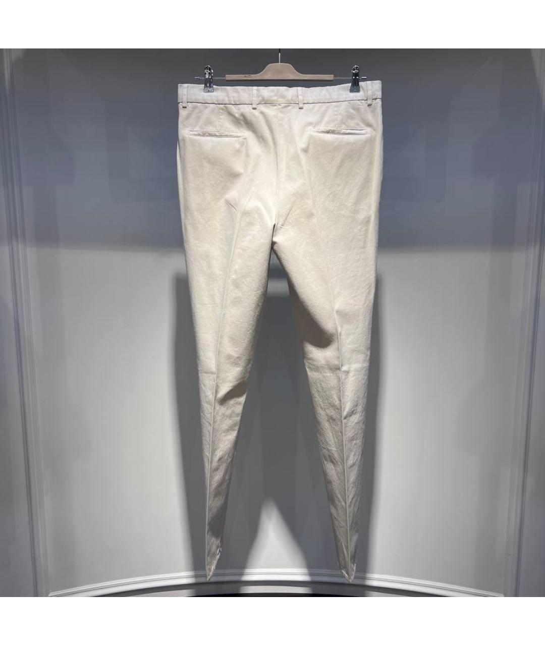 BRUNELLO CUCINELLI Бежевые хлопковые повседневные брюки, фото 2